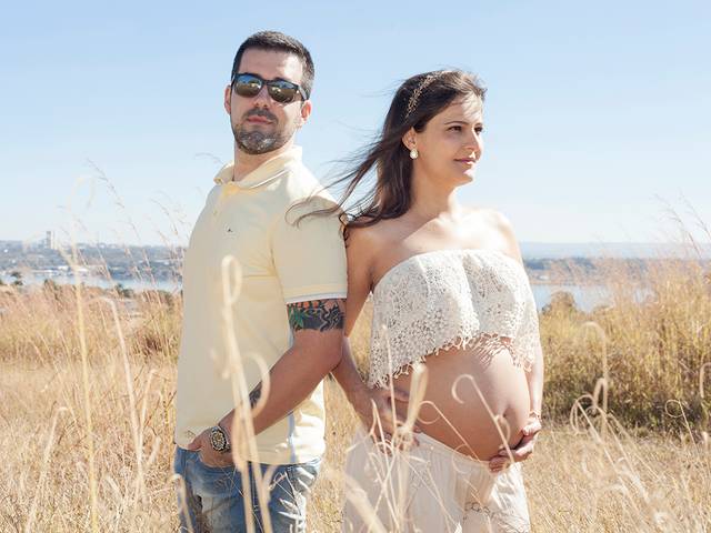 Gestante de Eveline esperando Olívia