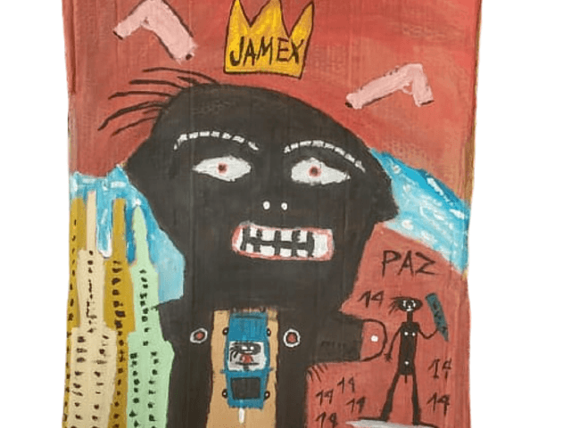 Pintura neoexpressionista de Negro rei