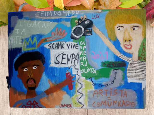 Pintura neoexpressionista de Ligação da arte.