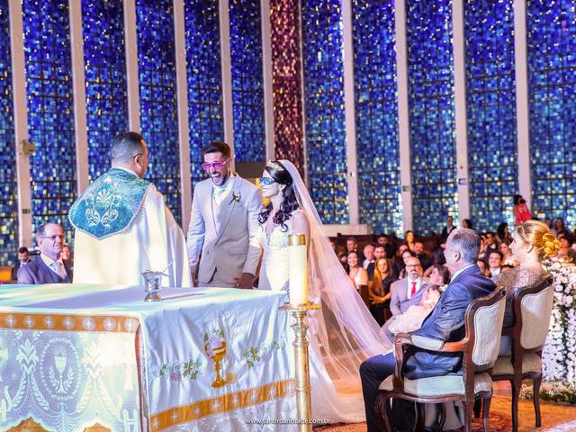Casamento - Wedding de Fotografia de Casamento Luísa e Michel - Santuário Dom Bosco - Espaço Renascença -  Brasília - DF - Sandro Andrade