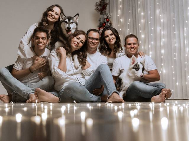 Família  de Família Pimental - Ensaio de Natal