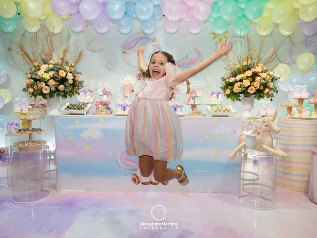 Aniversário Infantil de Marcela 5 anos - Festa Unicórnio