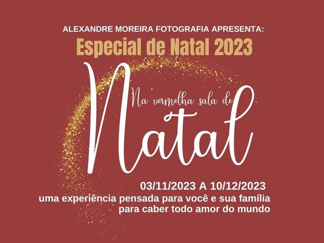 Ensaio de Na Sala Vermelha de Natal e Se vista para Árvore - Projeto em estúdio e em sua residência