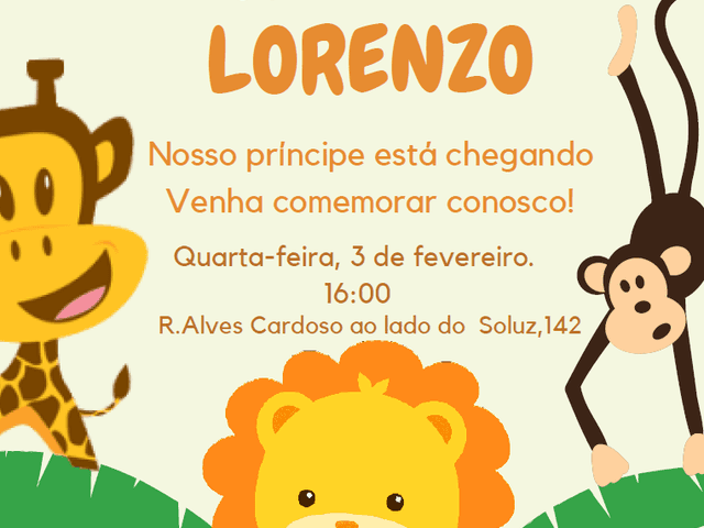 design de convite infantil