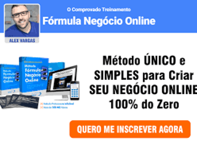 Marketing digital de Fórmula Negócio Online:  Como criar um negócio online em 2021 (Alex Vargas)