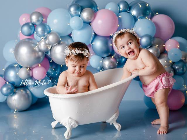 Cake Smash de Elisa e Cecília - 1 aninho 