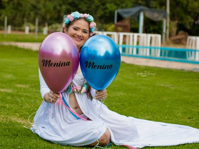 Gestante de Ensaio Gestante Chá Revelação 3 meses ❤️