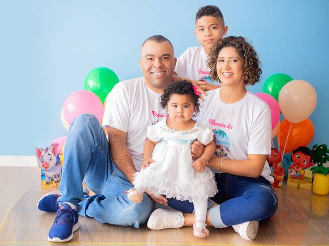 Família de Cecília; Papai; Mamãe e Mano