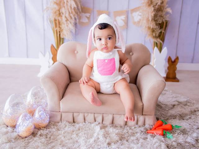 Páscoa 2021 de Amélia - 7 meses