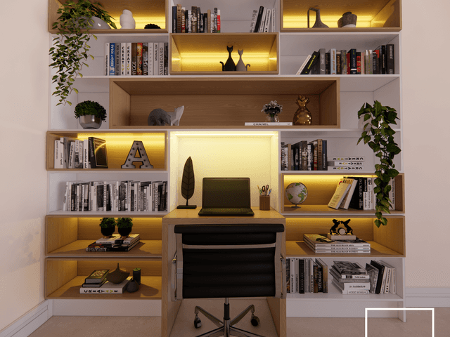 Residencial de Projeto de Interiores - Apto. DN (Biblioteca)