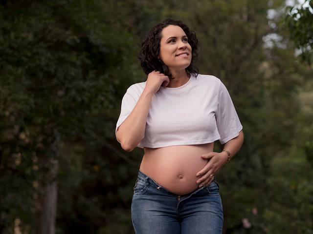 Gestante de Vivi a espera de Giovana