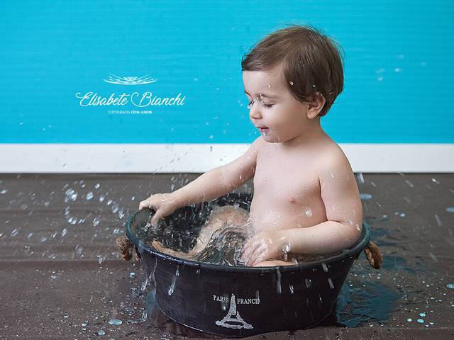 Criança de Cake Smash 1 ano e 3 meses - Joaquim