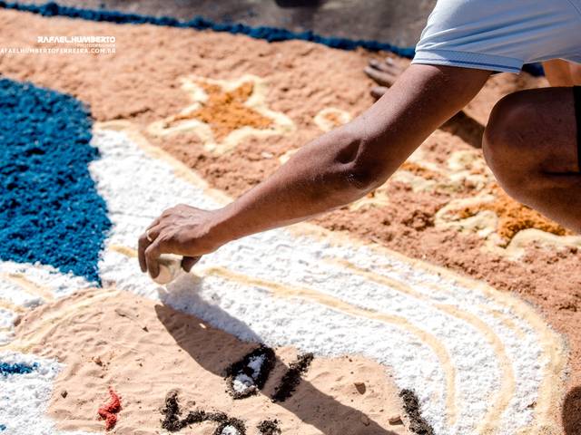 WORK de Tapetes da procissão de Corpus Christi 2023, da Paroquia São José Operário em Paraíso do Tocantins