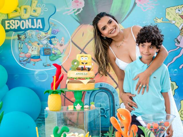 Aniversário Infantil de Aniversário de 9 anos do Angelo com tema Bob Esponja em Paraíso do Tocantins