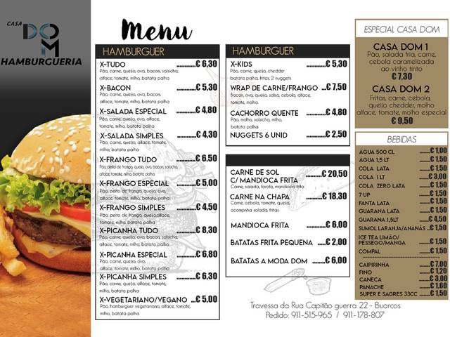 Menu de Menu Dom Hamburger