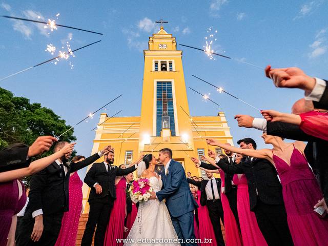 Casamento de Fanny e Altamir - Santuário Santa Terezinha, Recepção na Chácara Trindade, Bandeirantes - Pr