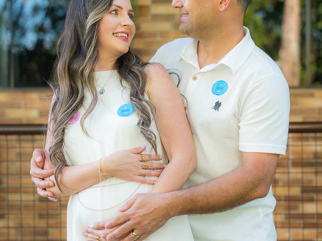 Ensaio Gestante de Chá Revelação - Daiane e Ricardo - À espera de Heloisa ou Miguel