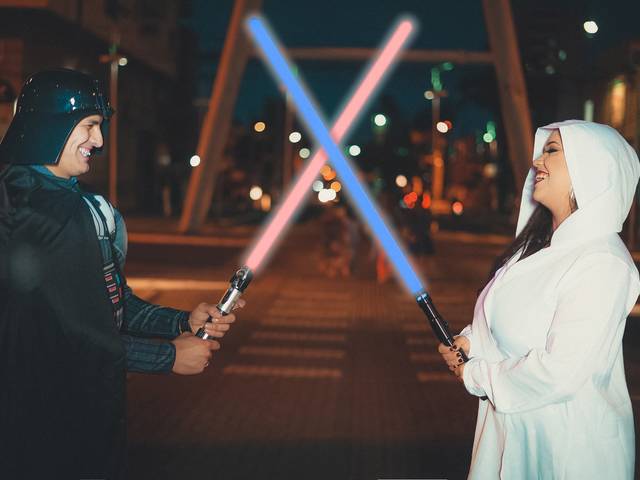 Ensaio Casal de Gabriela e Lucas Star Wars