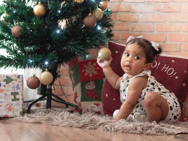 Ensaio Infantil de 9 meses da Isabela - Ensaio de natal