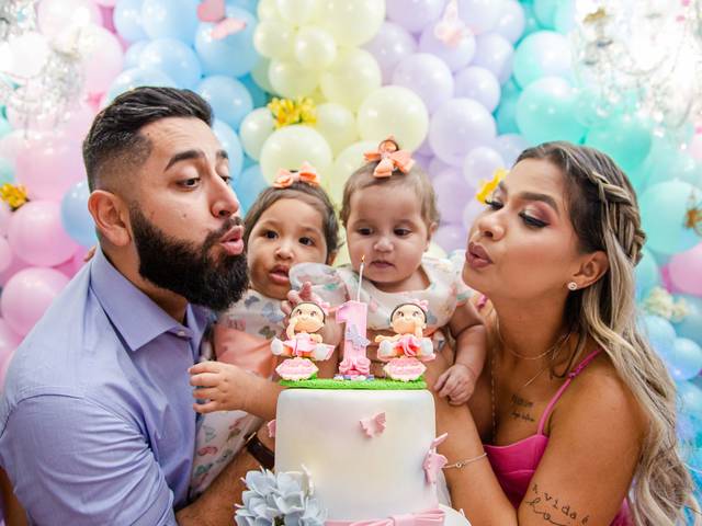 Aniversário Infantil de Maria Helena e Maria Heloisa - 1 aninho