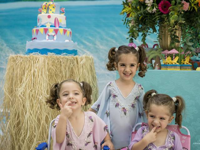 Aniversário de Clara, Helena e Isabela - Festa das Trigêmeas