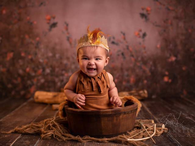 Bebê de 4 a 12 Meses de Ensaio de Bebê de 5 Meses de Índio 