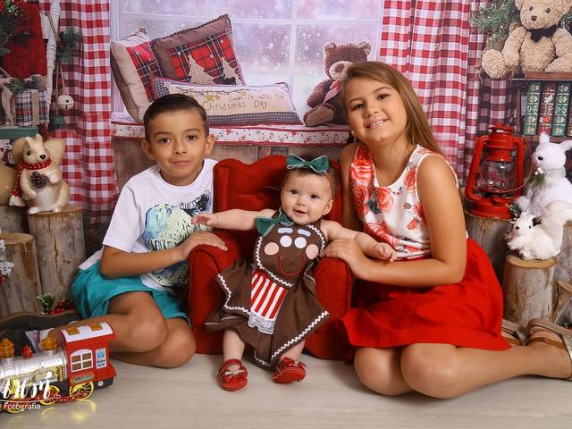 Ensaio Aleatório de Alice, João e Louise - Ensaio de Natal
