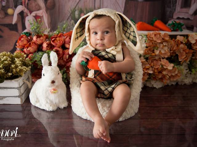 Acompanhamento Mensal de Luís Felipe - 4 Mês - Mini Ensaio Páscoa