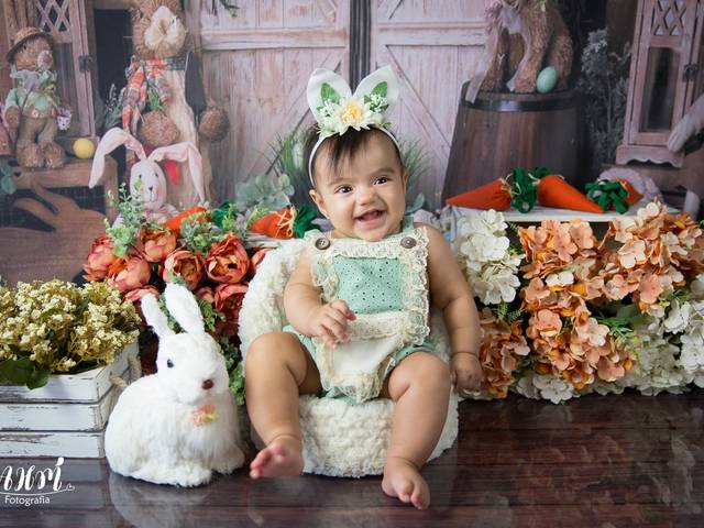 Acompanhamento Mensal de Maria Isabel 4º Mês - Mini Ensaio Páscoa