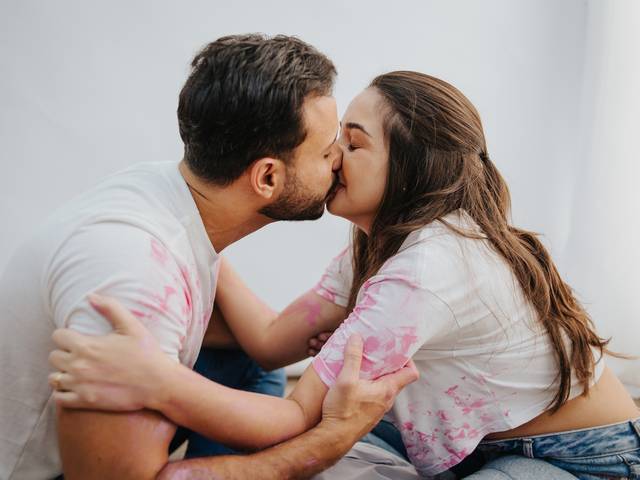 Gestante de Ensaio revelação - Caroline