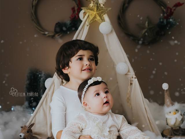 Infantil de Sessão Especial de Natal-Helena e Victor