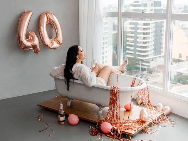 Ensaio de Aniversário de Ensaio de 40 anos criativo
