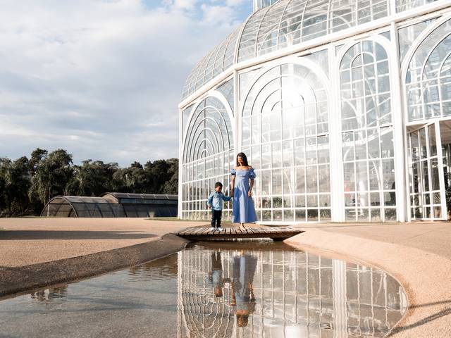 Família de Ensaio mãe e filho no Jardim Botânico