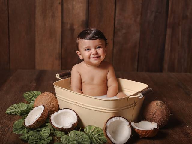 Banho de Leite de Gabriel 12 meses