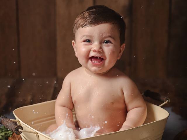 Banho de Leite de Davi 12 meses
