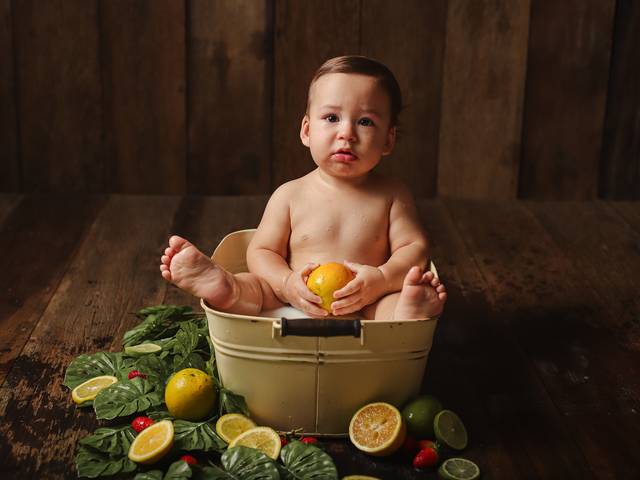 Banho de Leite de Davi 12 meses