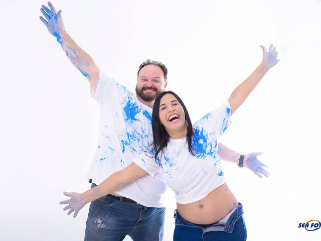 Estúdio de Chá Revelação dos Amigos Juliano Denúbila e Fabia