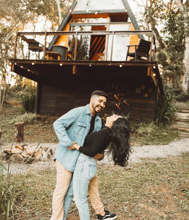 Ensaio pré wedding de Ensaio Pré Wedding na cabana em São Paulo - Estela e Vitor