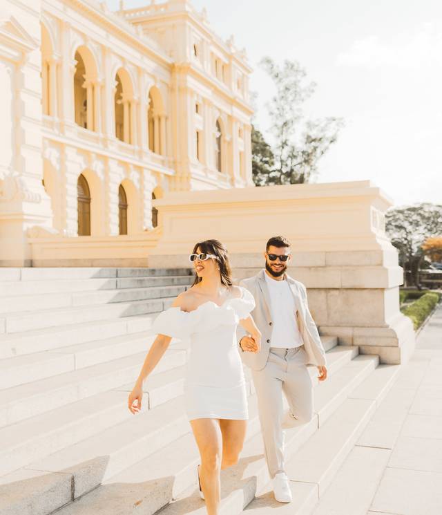 Ensaio pré wedding de  Ensaio Pré Wedding no Museu do Ipiranga em São Paulo – Jaqueline e Lucas