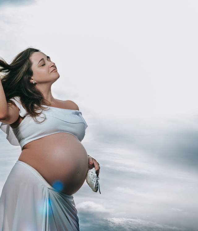 Gestante de Miriam à espera de Olívia