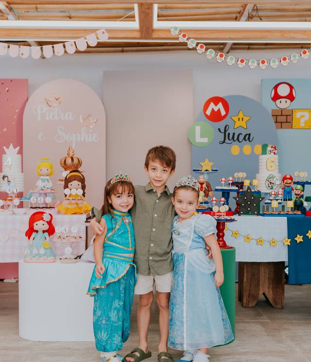 Festa Infantil de Festa do Luca, Sophie e Pietra no Espaço Aldeia, RJ