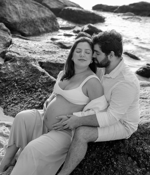 Família & Gestante de Ensaio de gestante na Praia Vermelha, RJ - A espera do Rafael 