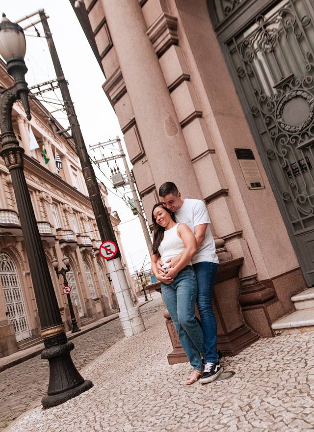 Gestantes de Ensaio Gestante em Santos: Miriam & Bruno no Centro Histórico