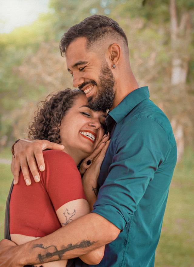 Ensaio de Casal de Ensaio com Casal na natureza