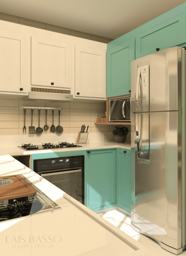 Projetos de interiores de Cozinha Romântica