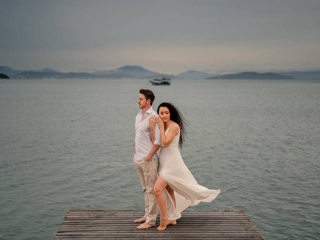 Pré-casamentos de Pré-casamento na praia