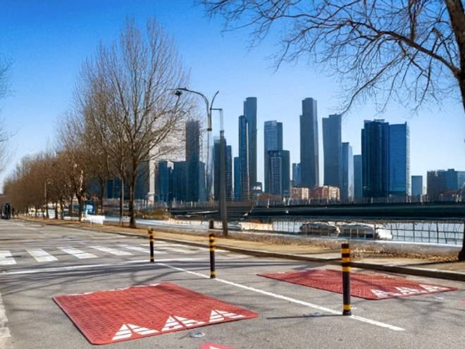 Sinalização de Almofada Redutora de Velocidade 