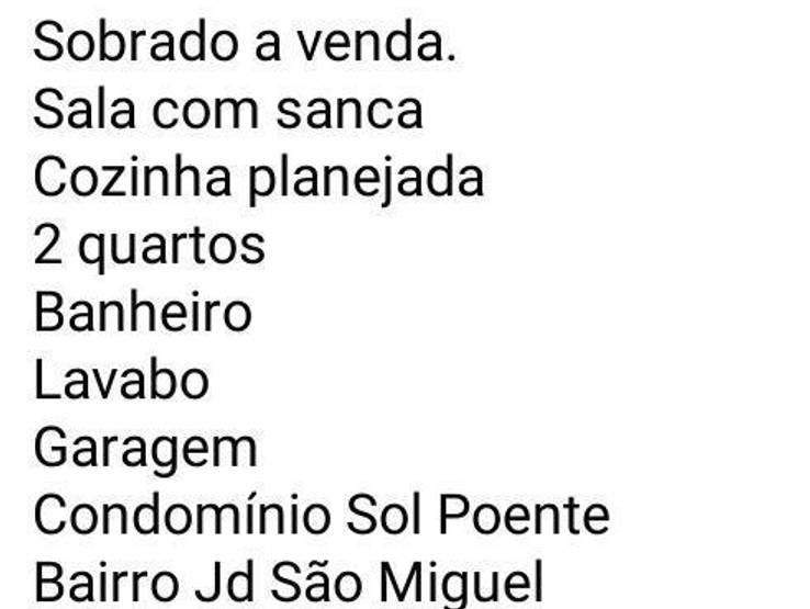 SOBRADO de Vendo casa jd São Miguel 