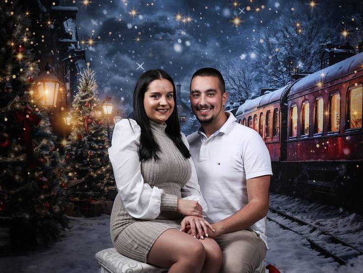 Sessões Natal de Sessão Natal Melina, André e filha