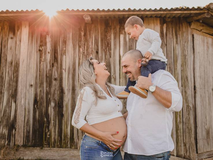 Ensaio de Fernanda, Márcio e Gabriel - À espera do Miguel